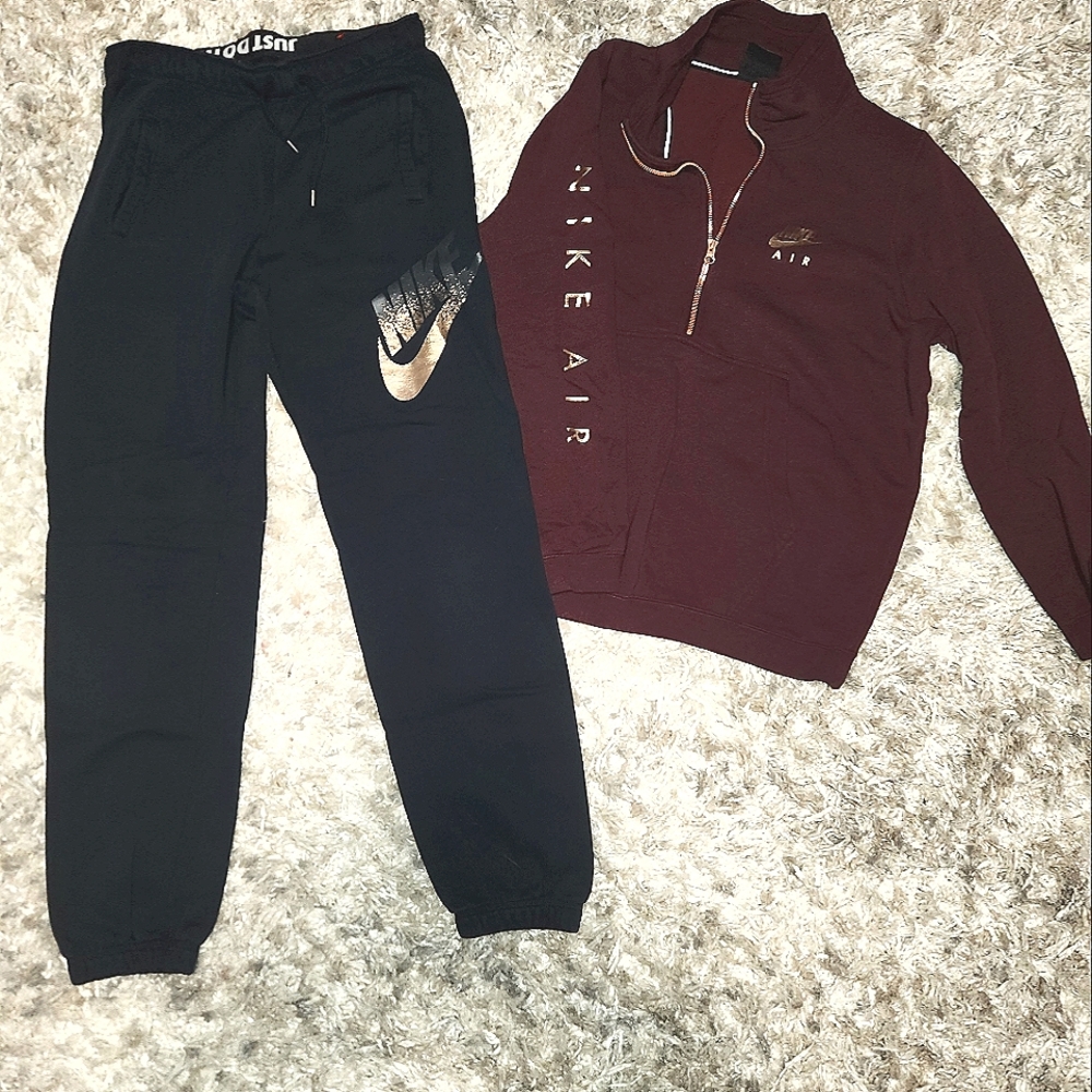 Womens Nike Air Sweatuit Set Rose Gold